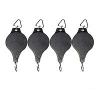 Bebykilemi 4-Pack Retractable Plant Hook Pulley System for Hanging Flower Baskets, Pots & Bird Feeders - Adjustable 20-90 cm, Heavy-Duty Black/White Garden Hangers(Black)