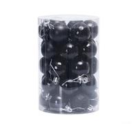 Bebykilemi 40 mm Christmas Baubles Set 34 Pcs Shatterproof Tree Hanging Ornaments in Assorted Colours Gold Blue Red Silver with Glitter and Matte Finishes for Indoor(Is black)