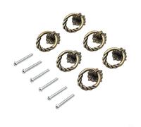 Bebykilemi 6 Pack Retro Vintage Cabinet Knobs Zinc Alloy Drawer Dresser Cupboard Door Drop Ring Pull Handles with Screws, 40 x 29 mm, Antique Style Furniture Hardware for(sku)