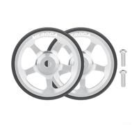 Bebykilemi 60mm Folding Bike Easy Wheel Aluminum Alloy Rubber Replacement Wheels with Bearings Compatible with Brompton 3Sixty Bicycles Black Red Silver Golden Purple(SILVER)