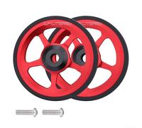 Bebykilemi Aluminum Alloy Easy Wheels with M6 Bolt for Brompton Folding Bike Rear Rack 60mm Diameter Lightweight Hollow Design CNC AL7075 Material Bicycle Accessory(RED)