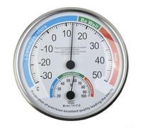 Bebykilemi Analog Indoor Thermometer Hygrometer for Home Climate Control, 13cm Round Temperature and Humidity Monitor with Easy-to-Read °C and% Scales, White