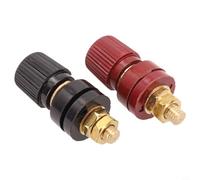 Bebykilemi Brass Binding Post M6 Thread 333 Type, High Current Terminal 100A for Welding Machines and Charging Generators, Red and Black Pair, Compatible with Solar