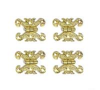 Bebykilemi Bronze Door Hinges Alloy Cabinet Antique Zinc 40x30mm / 113x69mm with Screws Decorative 4pcs Gold Black Hinges for Wooden Boxes Drawers Plus Furniture Restor(S Gold)