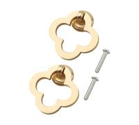 Bebykilemi Brushed Brass Cabinet Pulls in Zinc Alloy - Single Hole Drawer Handles for Kitchen, Bathroom Vanities and Wardrobes - Gold Finish Hardware Fixtures (Pack of 2)