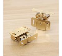 Bebykilemi Cabinet Door Touch Latch 2 Pack, Non-Magnetic Push to Open Wardrobe and Drawer Catch, Soft Close Design with Wear-Resistant Rubber, Noise Reduction for Home(Gold)