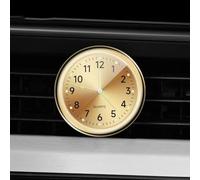 Bebykilemi Car Clock for Dashboard or Air Vent - 40mm Mini Digital Clock with Luminous Display, Plated Metal Body for Automotive, Boat, For Bike, Home Use, Compatible with Mo(Gold)