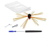 Bebykilemi Chimney Sweep Brush Kit for Fireplace Flue Cleaning, Flexible Cleaning Brush with Reinforced Nylon Heads, Non-Scratch Design for Stainless Steel Liners, Includ(Five-piece set)