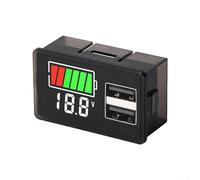 Bebykilemi Digital Voltmeter with Dual USB Charger, DC8-30V Battery Capacity Tester for Acid 12V 24V & Lithium Ion Batteries, LED Voltage Indicator with