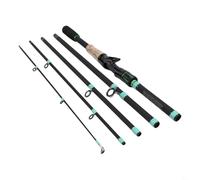 Bebykilemi Fibreglass Spinning Baitcasting Fishing Rod 1.65m-2.1m Multi Section Telescopic Travel Pole Lightweight Strong M Action for Sea Freshwater Angling(Polished 2.1m)