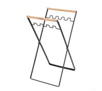 Bebykilemi Folding Rubbish Bag Holder Portable Bin Bag Stand Iron Wire Frame Trash Rack for Camping BBQ Picnic Outdoor Home Garden For Leaf Collection Waste Storage(Black)