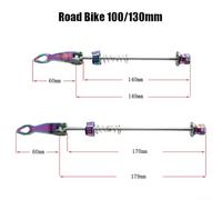 Bebykilemi For Bicycle Quick Release Wheel Skewers Set 9mm QR Front Rear Axle Skewers Aluminium Alloy Road For MTB For Bike Components 100mm 130mm 135mm Security Locking(Road)