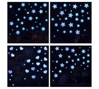 Bebykilemi Glow in the Stars and Hearts Wall Stickers for Kids Bedroom, Self-Adhesive Luminous Wall Decals, Fluorescent Room Decor for Children's Room