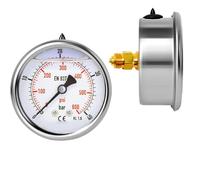 Bebykilemi Heavy Duty Pressure Gauge 60mm Dial for M14 Thread Connection Stainless Steel Construction Dual Scale Bar PSI Reading for Industrial Water Supply Systems(0-40 Bar)
