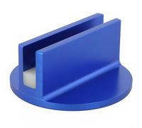 Bebykilemi Large Slotted Pad Weld Frame Rail Adapter with Magnetic Base, 3" Diameter Aluminum Mount for Vehicle Lifting, Compatible with Press Welds 3+ Inches, Blue