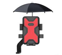 Bebykilemi Motorcycle Phone Holder with Umbrella Sunshade and Waterproof Design for Fit on Handlebar or Rearview Mirror, Black + Red(Rrearview mirror)