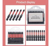 Bebykilemi PH2 Magnetic Screwdriver Bit Set 10 Pack with Anti-Slip Design for High Torque Drills, Alloy Steel Drill Bits Compatible with 1/4 Inch Hex Shank Tools, 25-150m(50mm)