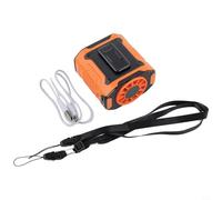 Bebykilemi Portable Waist-Mounted USB Cooling Fan with Flashlight, 100 Speed Settings, 3600mAh Battery, Hands-Free Design for Outdoor Activities, Camping Adventures(Orange)