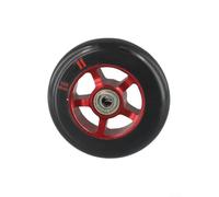 Bebykilemi Pro Stunt Scooter Wheels 100mm Replacement with Bearings Aluminium Alloy For CNC Machined Hub Polyurethane High Elasticity Wear Resistant for Professional(red and black)