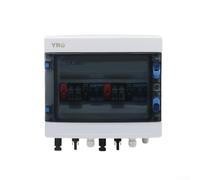 Bebykilemi PV Combiner Box 32A 2 String 550V DC Circuit Breaker for Solar Panel Systems, IP65 Waterproof Fused Surge Distribution Box with Built-in Switchgear, Gray