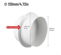 Bebykilemi PVC Bathroom Kitchen Extractor Fan Duct Check Valve Round Pipe Backdraft Damper White Airflow Non Return Ventilation Connector for Home Exhaust Systems 80mm 10(120mm)