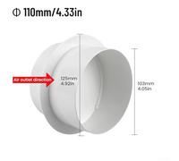 Bebykilemi PVC Bathroom Kitchen Extractor Fan Duct Check Valve Round Pipe Backdraft Damper White Airflow Non Return Ventilation Connector for Home Exhaust Systems 80mm 10(110mm)