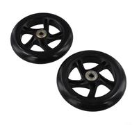 Bebykilemi Scooter Wheels Set of 2, Polyurethane Silent Wear-Resistant Replacement Wheels with High-Speed Bearings, Black Transparent 125-200 mm Diameter (145mm*30mm black)