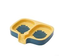 Bebykilemi Self-Draining Soap Holder Dish for Shampoo Bar and Regular Soap Bars - ABS Double-Layer Drainage Rack, Fits Two 6 oz Bars, Bathroom & Kitchen Sink(Yellow)