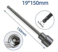 Bebykilemi Socket Wrench 150mm with Magnetic Hex Nut Driver for 6mm-19mm, Extension Sleeve Compatible with Electric Pneumatic Drills, Motorcycle and Machinery Repair Tool(19mm)