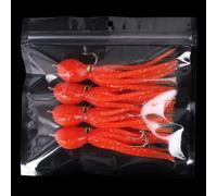 Bebykilemi Squid Skirt Lure 21g 110mm Silicone Octopus Skirt Soft Bait Artificial Saltwater Sea Fishing Tackle for Bass Catfish Predatory Fish Luminous(Orange)