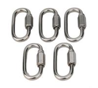 Bebykilemi Stainless Steel D-Shape Carabiner Quick Link Connector for Climbing, Camping, Fishing and Dog Leash - 304 Grade Hardware with Smooth Finish, No Burr, Rust(M5)