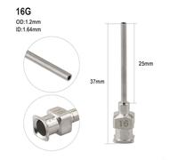 Bebykilemi Stainless Steel Dispensing Machine Needle for Industrial Glue Applications, 25mm Length Inch Size with 8G-30G Capacity Range, Compatible with Various(16G)