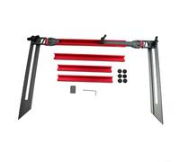 Bebykilemi Stair Tread Template Tool, Aluminum Alloy Stair Measuring Jig with Adjustable 17.9 to 58.9 Inches, Sliding Connectors for Custom Fit, Red-Gray