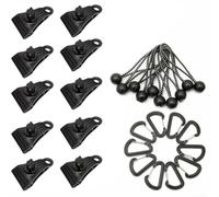 Bebykilemi Tent Clip Fasteners Heavy Duty Tarp Clips Windproof Camping Clamps for Canopy Awning Gazebo Cover Outdoor Tent Holders Plastic Lock Grip 10 Pack(30pc)