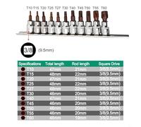 Bebykilemi Torx 3 Antirust 8 and Screwdriver Quarter Drive Chrome Vanadium Steel for 11pcs a Bits Set for T60 Having Sandblasted Finish Elite Hardness Over Socket Tools for Home(Set B)