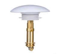 Bebykilemi Up Sink Drain Stopper 66mm Push Button Waste Basin Cover Brass Material Leak Proof Rubber Seal For Bathtub And Washbasin Drain Replacement(White)