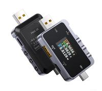 Bebykilemi USB Tester Meter with Digital Voltmeter and Ammeter, 6.5A Current Detection, USB-A and Type-C Compatibility, Full-Color TFT LCD Display for Voltage and Current