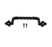 Bebykilemi Vintage Barn Door Pull Handle Carbon Steel Black Rustic Hardware for Wooden Garden Shed Garage Sliding or Fence Doors Interior Exterior Use Heavy Duty Easy Ins(128MM)