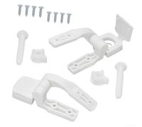 Bebykilemi White Plastic Toilet Seat Lid Hinge Replacement Kit with Screws and Nuts for Bathroom Fixtures Easy Installation Design