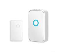 Bebykilemi Wireless Door and Sensor for Home Security, 45 Melodies + 6 Voices + For Urgent Alarm, 20m Range, No Wiring Required, Compatible with Doorbell Receiver, Whi(White)