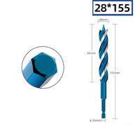 Bebykilemi Woodworking 632mm Having 4blade 3slot Structure Top Carbon Steel Hex Shank 155mm Length Compatible Having Electric and Hand Drills Wood Auger Drill for Bit(28mm)