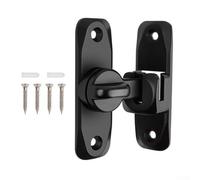 Bebykilemi Zinc Alloy Barn Door Lock for Home Security, 90/180 Degree Adjustable Angle with Aluminum Spacer, Black Cabinet Hinge Hardware for Bedroom Bathroom and Garden