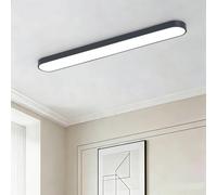 Becailyer 110cm Modern LED Ceiling Lighting, 60W Black Flush Mount Linear Ceiling Lamp, High Brightness Simple Long Light for Living Room Kitchen Bedroom Hallway Laundry, 6000K Cool White Light