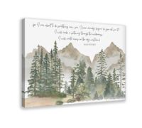 Because I'm About to Do Something New, Bible Verses, Christian Gifts, Watercolor Landscape Mountains Canvas Modern Poster Wall Art Decor Prints Paintings Living Room Bedroom Decor 20x30inch(50x75cm)