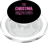Because I'm Christina that's why! Funny first name present PopSockets PopGrip for MagSafe
