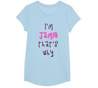 Because I'm Jamie That's why! Funny First Name Present for T-Shirt, Girls, Baby Blue, Medium