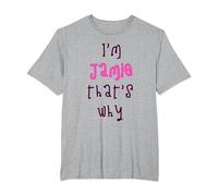Because I'm Jamie That's why! Funny First Name Present for T-Shirt, Men's Big and Tall, Heather Grey, 2X Tall