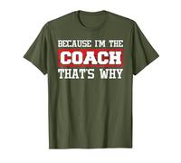 Because I'm The Coach That's Why - Kickboxing Boxing Boxer T-Shirt, Men, Olive Green, 3X-Large