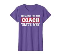 Because I'm The Coach That's Why - Kickboxing Boxing Boxer T-Shirt, Women, Purple Heather, 3X-Large