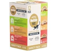 Because it's Better Pate Complete Meal, Variety Pack, Ocean, Turkey and Chicken Flavors 2.6 oz Pouches, Wet Cat Food, 12 Count
